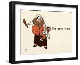 She Beat Them All Soundly-John Hassall-Framed Art Print