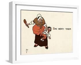 She Beat Them All Soundly-John Hassall-Framed Art Print