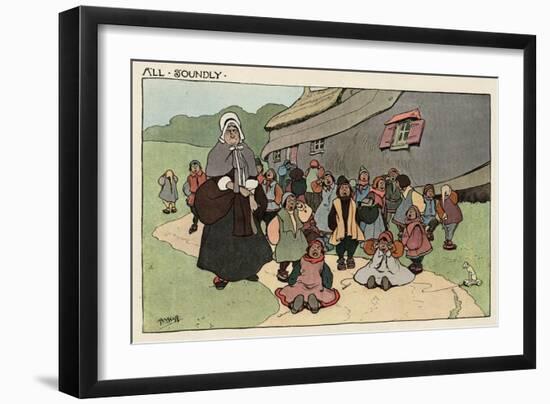 She Beat Them All Soundly-John Hassall-Framed Art Print