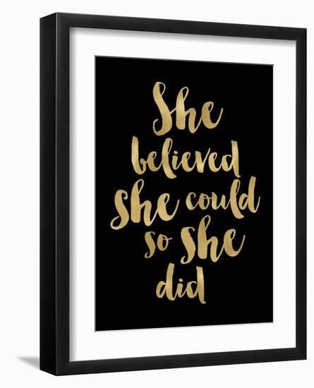 She Believed She Could Golden Black-Amy Brinkman-Framed Art Print