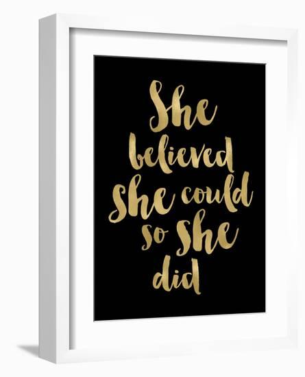 She Believed She Could Golden Black-Amy Brinkman-Framed Art Print