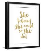 She Believed She Could Golden White-Amy Brinkman-Framed Art Print