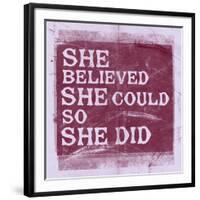 She Believed She Could, So She Did - Lavender-null-Framed Art Print