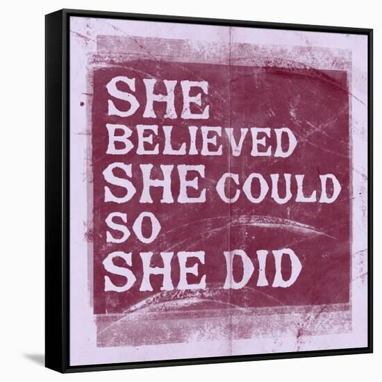 She Believed She Could, So She Did - Lavender-null-Framed Stretched Canvas