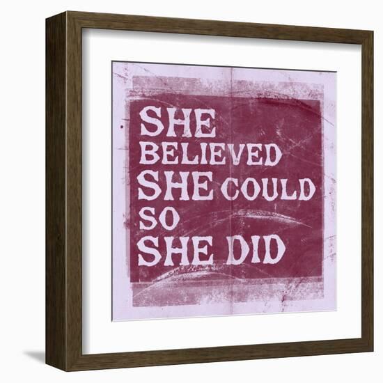 She Believed She Could, So She Did - Lavender-null-Framed Art Print