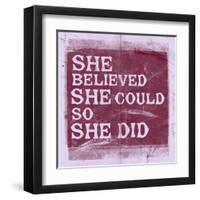 She Believed She Could, So She Did - Lavender-null-Framed Art Print