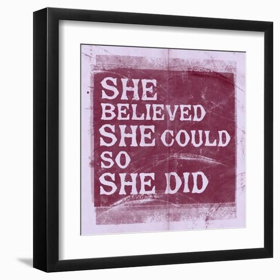 She Believed She Could, So She Did - Lavender-null-Framed Art Print