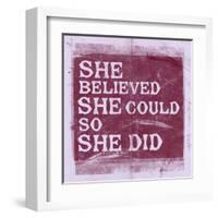 She Believed She Could, So She Did - Lavender-null-Framed Art Print