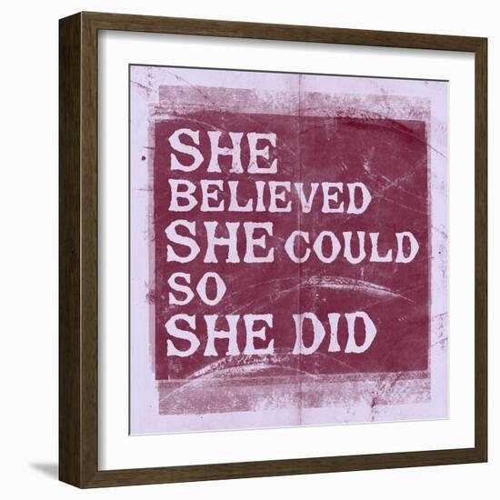 She Believed She Could, So She Did - Lavender-null-Framed Art Print