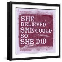 She Believed She Could, So She Did - Lavender-null-Framed Art Print