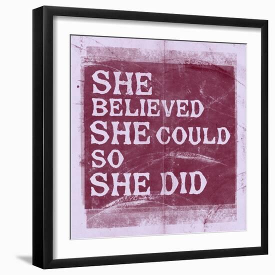 She Believed She Could, So She Did - Lavender-null-Framed Art Print