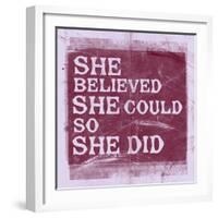 She Believed She Could, So She Did - Lavender-null-Framed Art Print