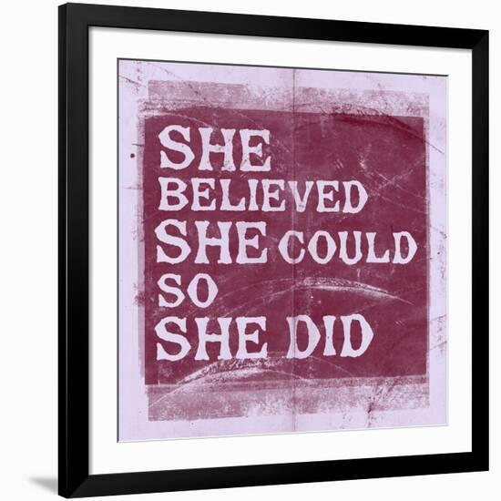 She Believed She Could, So She Did - Lavender-null-Framed Art Print