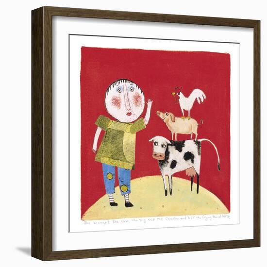 She Brought the Cow-Barbara Olsen-Framed Giclee Print