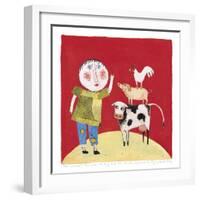 She Brought the Cow-Barbara Olsen-Framed Giclee Print