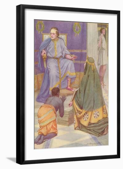 'She carried in her arms nine books', c1912 (1912)-Ernest Dudley Heath-Framed Giclee Print