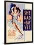 She Had to Say Yes, Lyle Talbot, Loretta Young on Midget Window Card, 1933-null-Framed Art Print