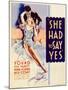 She Had to Say Yes, Lyle Talbot, Loretta Young on Midget Window Card, 1933-null-Mounted Art Print