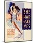 She Had to Say Yes, Lyle Talbot, Loretta Young on Midget Window Card, 1933-null-Mounted Art Print