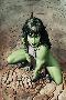 She-Hulk No.3 Cover: She-Hulk Crouching-Adi Granov-Lamina Framed Poster