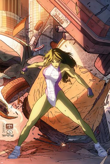 She-Hulk No.37 Cover: She-Hulk-Vincenzo Cucca-Lamina Framed Poster