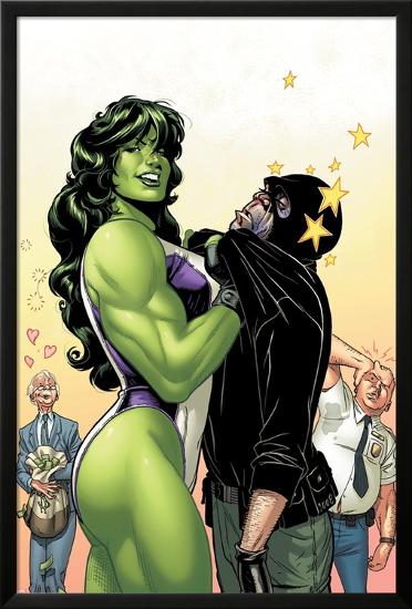 She-Hulk No.38 Cover: She-Hulk-David Williams-Lamina Framed Poster