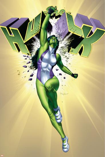 She-Hulk No.6 Cover: She-Hulk-Adi Granov-Lamina Framed Poster