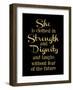 She Is Clothed in Strength Golden Black-Amy Brinkman-Framed Art Print