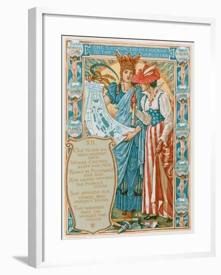 She Is Conducted by Chicago to the World's Fair-Walter Crane-Framed Giclee Print