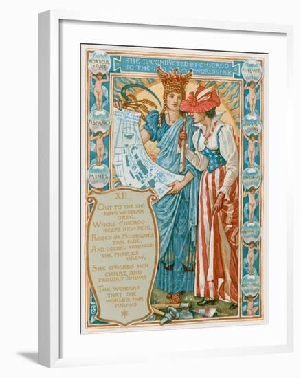 She Is Conducted by Chicago to the World's Fair-Walter Crane-Framed Giclee Print