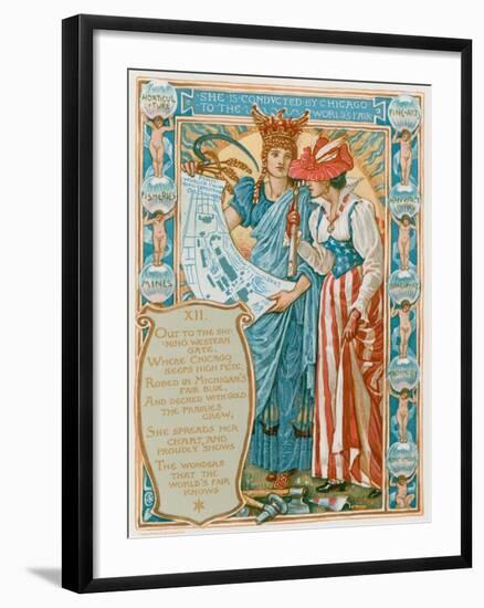 She Is Conducted by Chicago to the World's Fair-Walter Crane-Framed Giclee Print