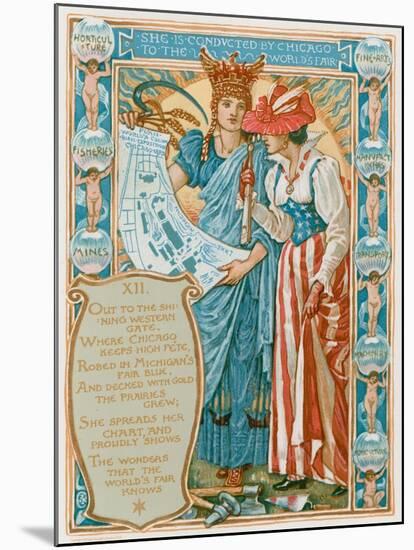 She Is Conducted by Chicago to the World's Fair-Walter Crane-Mounted Giclee Print