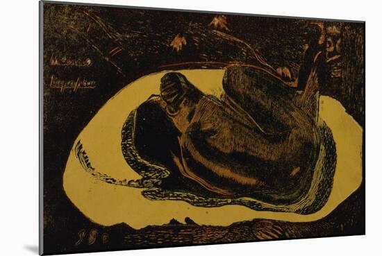 She is Thinking of the Ghost-Paul Gauguin-Mounted Giclee Print