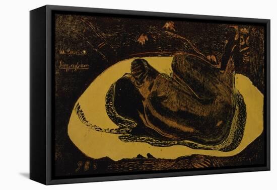 She is Thinking of the Ghost-Paul Gauguin-Framed Stretched Canvas