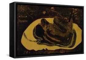 She is Thinking of the Ghost-Paul Gauguin-Framed Stretched Canvas