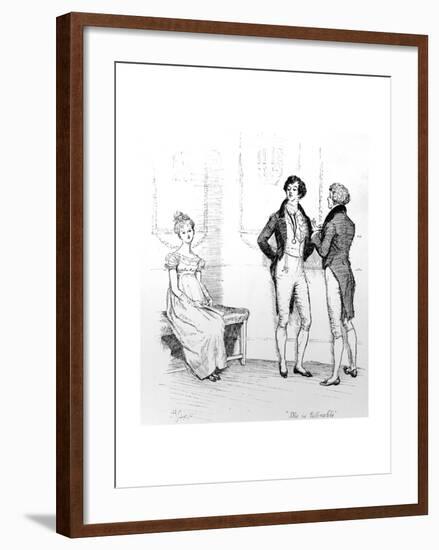 She Is Tolerable', Illustration from 'Pride and Prejudice' by Jane Austen, Edition Published in…-Hugh Thomson-Framed Giclee Print