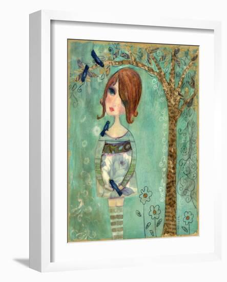 She Loves Birds-Wyanne-Framed Giclee Print