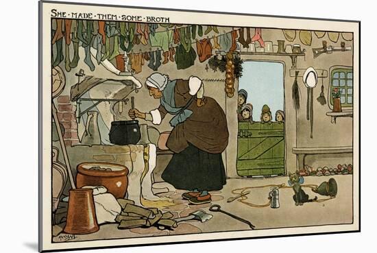 She Made Them Some Broth-John Hassall-Mounted Art Print