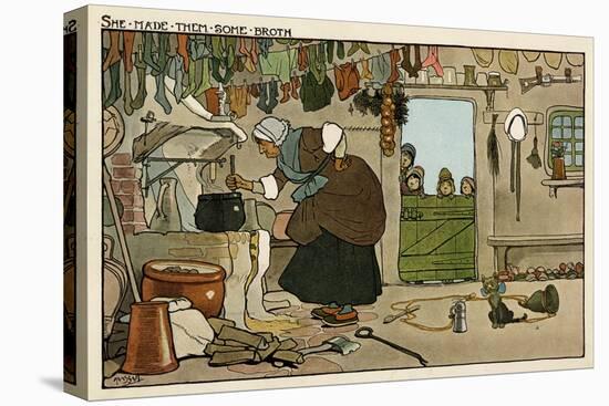 She Made Them Some Broth-John Hassall-Stretched Canvas