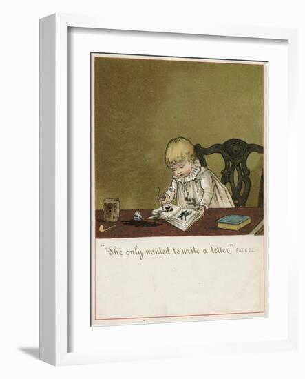 She Only Wants to Write a Letter!-Ida Waugh-Framed Art Print