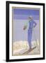 She Pauses Before Embarking on the Piste in Her Elegant Ski Costume-Zeilinger-Framed Premium Giclee Print