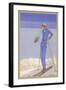 She Pauses Before Embarking on the Piste in Her Elegant Ski Costume-Zeilinger-Framed Art Print