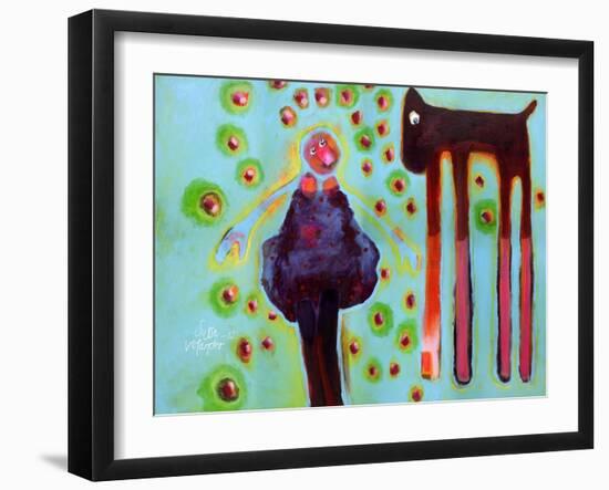 She Sees the Dog Hover-Susse Volander-Framed Art Print