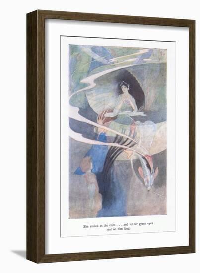 She Smiled at the Childand Let Her Green Eyes Rest on Him Long-Charles Robinson-Framed Giclee Print