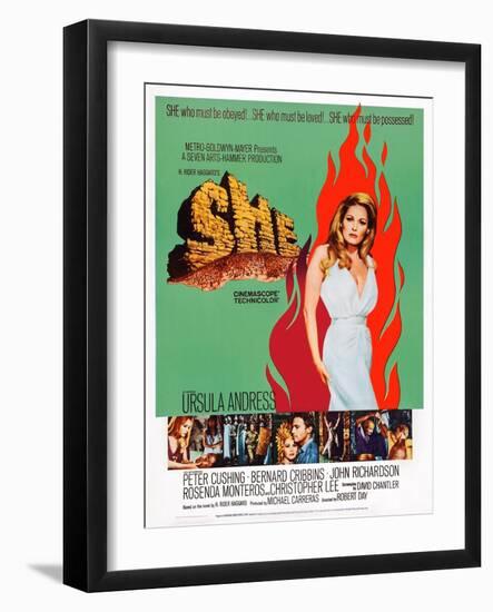 She, Top Right: Ursula Andress, 1965-null-Framed Art Print