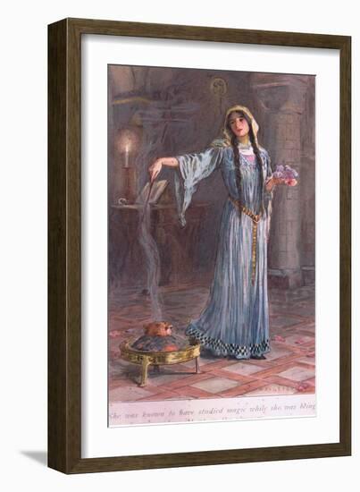 She Was known to Have Studied Magic While She Was Being Brought Up in the Nunnery-William Henry Margetson-Framed Giclee Print