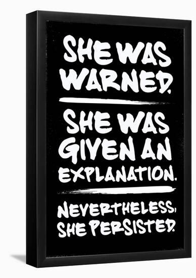 She Was Warned Scrawled-null-Framed Poster