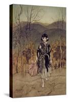 'She Went Along, and Went Along, and Went Along Catskin', Illustration from 'English Fairy…-Arthur Rackham-Stretched Canvas