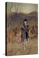 'She Went Along, and Went Along, and Went Along Catskin', Illustration from 'English Fairy…-Arthur Rackham-Stretched Canvas