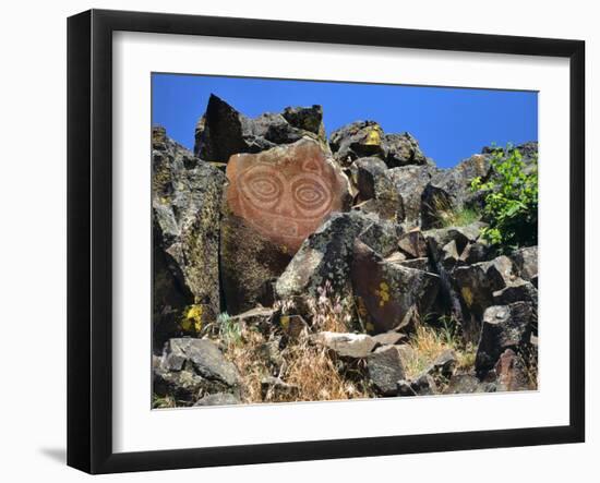 She Who Watches, Tsagaglalal Petroglyph, Washington, USA-Jaynes Gallery-Framed Premium Photographic Print